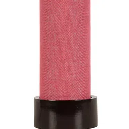 Devansh Pink & Brown Jute Table Lamp with Wooden Base image 4