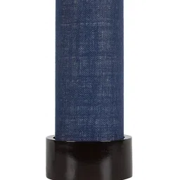 Devansh Blue & Black Solid Wooden Table Lamp with Jute Shade image 2