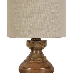 Devansh White Wooden Table Lamp With Jute Shade image 5