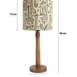 Homesake Multicolored Nordic Stick Printed Contemporary Table Lamp With Shade image 3