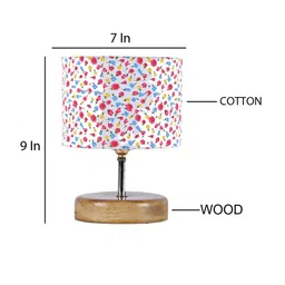 Devansh Multicoloured Printed Traditional Table Lamp With Jute Shade image 2