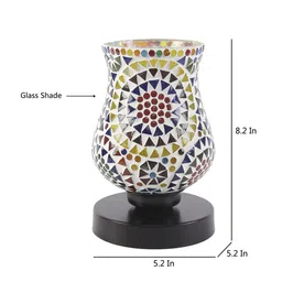 Devansh Multicolored Mosaic Table Lamp image 5