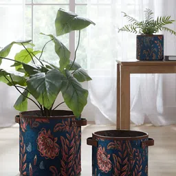 Mona B Amelia Blue & Pink Printed Large Planter-picture-49