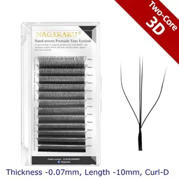 NAGARAKU Women Black W Eyelash 3D Two-Core D Curl Eye Lashes-46