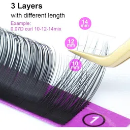 NAGARAKU Black 12 Rows Volume Premium Camellia Eyelash Extensions - Curl D - 0.07/8-10-12 image 5