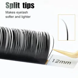 NAGARAKU Black Flat Ellipse Split Tips Shaped 12 Rows False Eyelashes - Curl D - 0.15/15 image 5