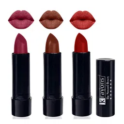 krayons Set Of 3 The Natural Beauty Matte Lipstick-ShockingPink,ChocolateMocha,CentreStage-29