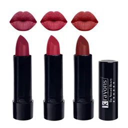 krayons Set Of 3 The Natural Beauty Matte Lipstick-ShockingPink, OrangeTango, CherryMaroon-43