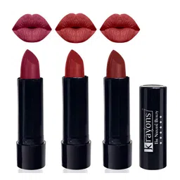 krayons Set Of 3 The Natural Beauty Matte Lipstick - ShockingPink, CherryMaroon, SignalRed-23