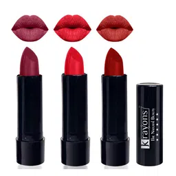krayons Set Of 3 The Natural Beauty Matte Lipstick -ShockingPink, OrangeCrush, CentreStage-75