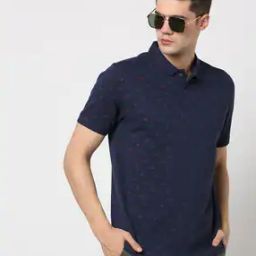 Printed Slim Fit Polo T-Shirt-image-85