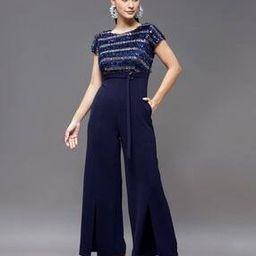 Women Embellished Jumpsuits with Zip Closure-picture-22