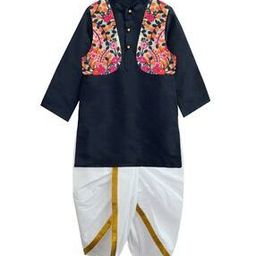 Boys Kurta Dhoti with Embroidered Jacket-image-53
