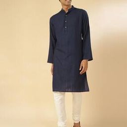 Men Checked Slim Fit Long Kurta-11