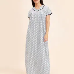 sweet dreams Women Printed Nightie with Short Sleeves-picture-49