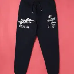 Typographic Print Track Pants-image-86