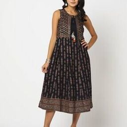 Printed A-Line Dress-image-102