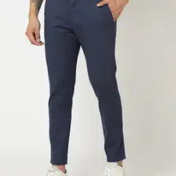 Men Flat-Front Cropped Fit Trousers-image-74