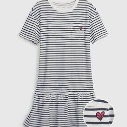 Striped Knee Length Peplum Dress-image-81