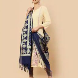 Floral Print Dupatta with Tassels-5