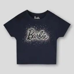 Girls Typographic Print Relaxed Fit Round-Neck T-Shirt-image-16
