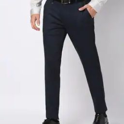 Men Slim Fit Flat-Front Trousers-image-31