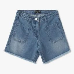 Girls Washed Regular Fit Shorts-picture-7
