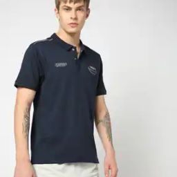 Men Reflective Placement Print Regular Fit Polo T-Shirt-image-39