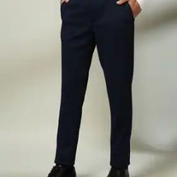 Men Neo Slim Fit Flat-Front Trousers-picture-7