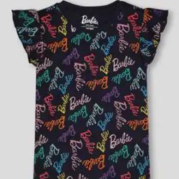 Girls Barbie Print Regular Fit Round-Neck T-Shirt-image-25