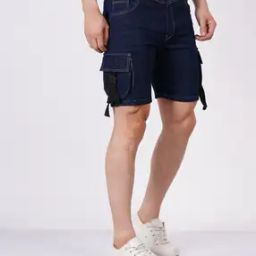 Men Slim Fit Denim Shorts with Insert Pockets-picture-11