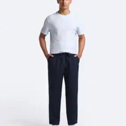 Pure Linen Solid Pull-On Trousers-image-21