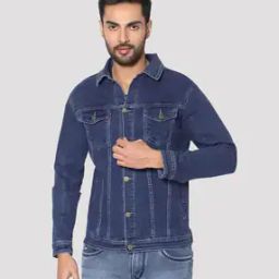 Men Regular Fit Denim Jacket with Flap Pockets-image-84