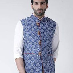 Graphic Print Nehru Jacket-48