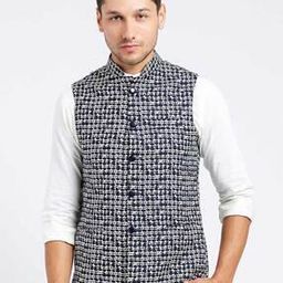 Abstract Print Nehru Jacket-53