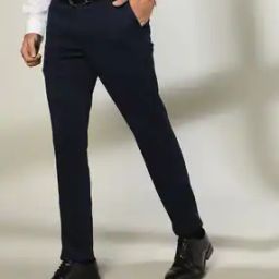 Men Slim Fit Flat-Front Trousers-picture-18