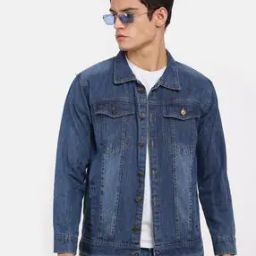 Men Regular Fit Denim Jacket-image-15