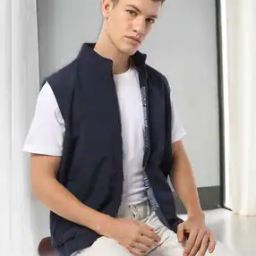Men Regular Fit Zip-Front Sleeveless Bomber Jacket-picture-14