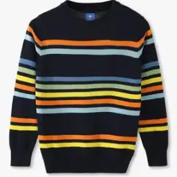 Boys Striped Regular Fit Sweater-image-61