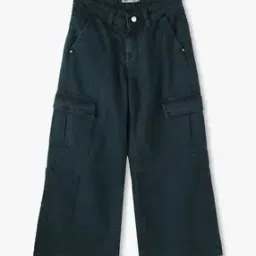 Girls Light-Wash Wide Leg Jeans-image-85