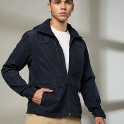 Men Regular Fit Zip-Front Hooded Jacket-picture-13