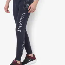 Men Typographic Print Joggers with Camouflage Panels-image-34