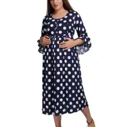 Polka-dot Print A-line Dress-image-13