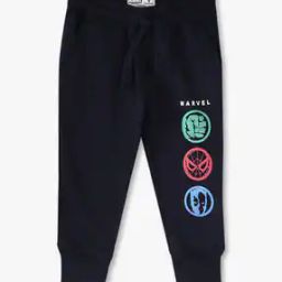 Boys Marvel Print Cotton Joggers-image-24