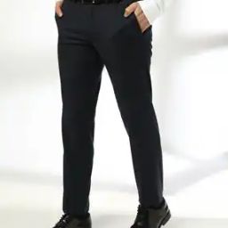Men Slim Fit Flat-Front Trousers-image-15