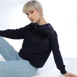 Women Typographic Print Relaxed Fit Sweatshirt-image-21
