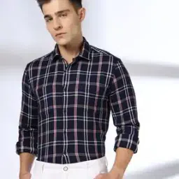 Men Checked Slim Fit Shirt with Patch Pocket-image-56