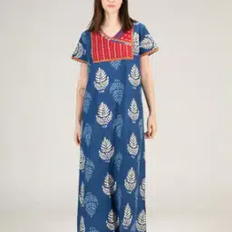 Leaf Print V-Neck Nighti-image-73