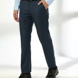Men Slim Fit Flat-Front Trousers-image-17