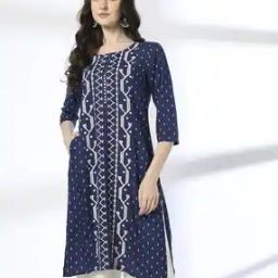 Women Micro Print Straight Kurta-picture-8